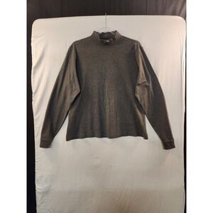 LL Bean Women Heather Grey Mock Neck Pullover Top Size XL Cozy Stretchy Workwear